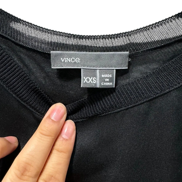 Gorgeous Black 100% SILK Vince Blouse - Picture 3 of 5